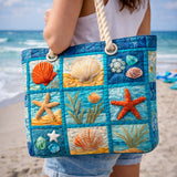 Handgefertigte Strandtasche – Küstenmuscheln