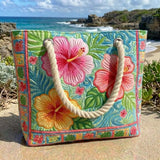 Handgefertigte Strandtasche – Tropische Blüte