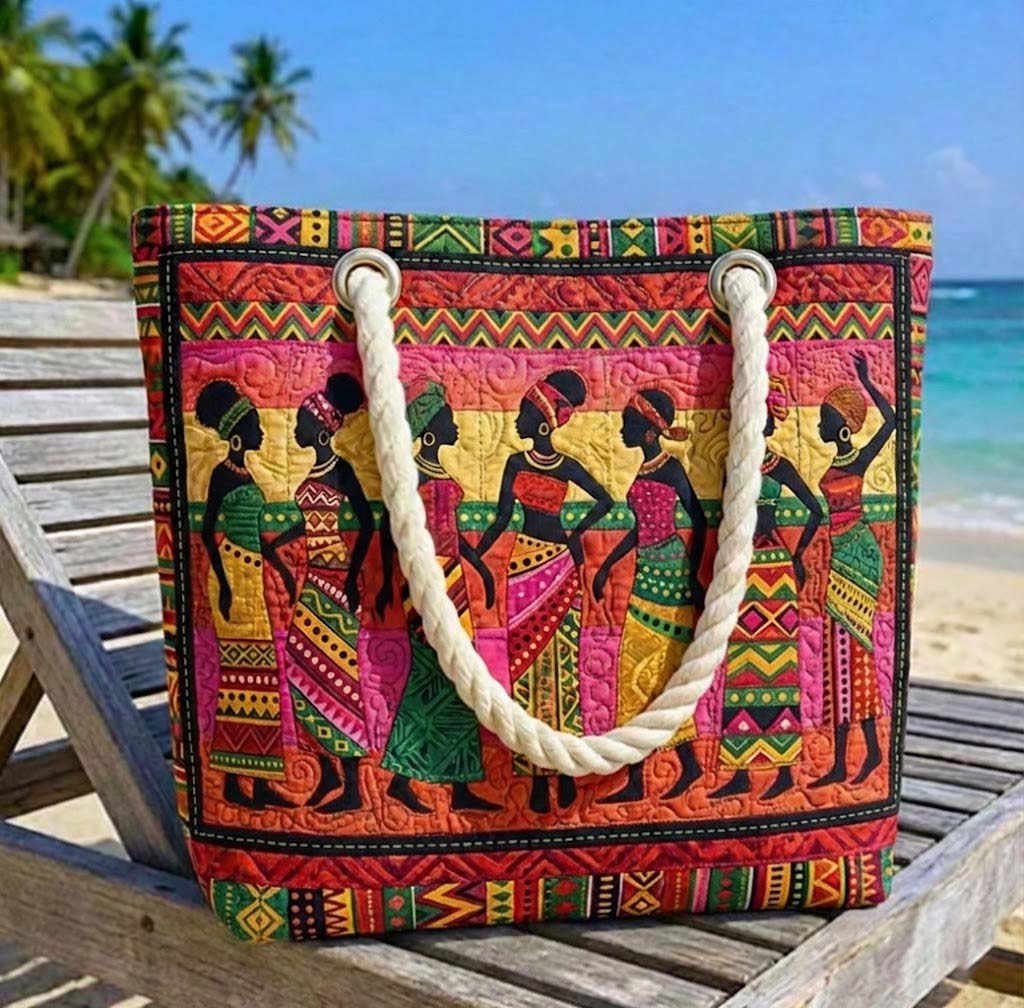 Handgefertigte Strandtasche – Königinnen der Sonne