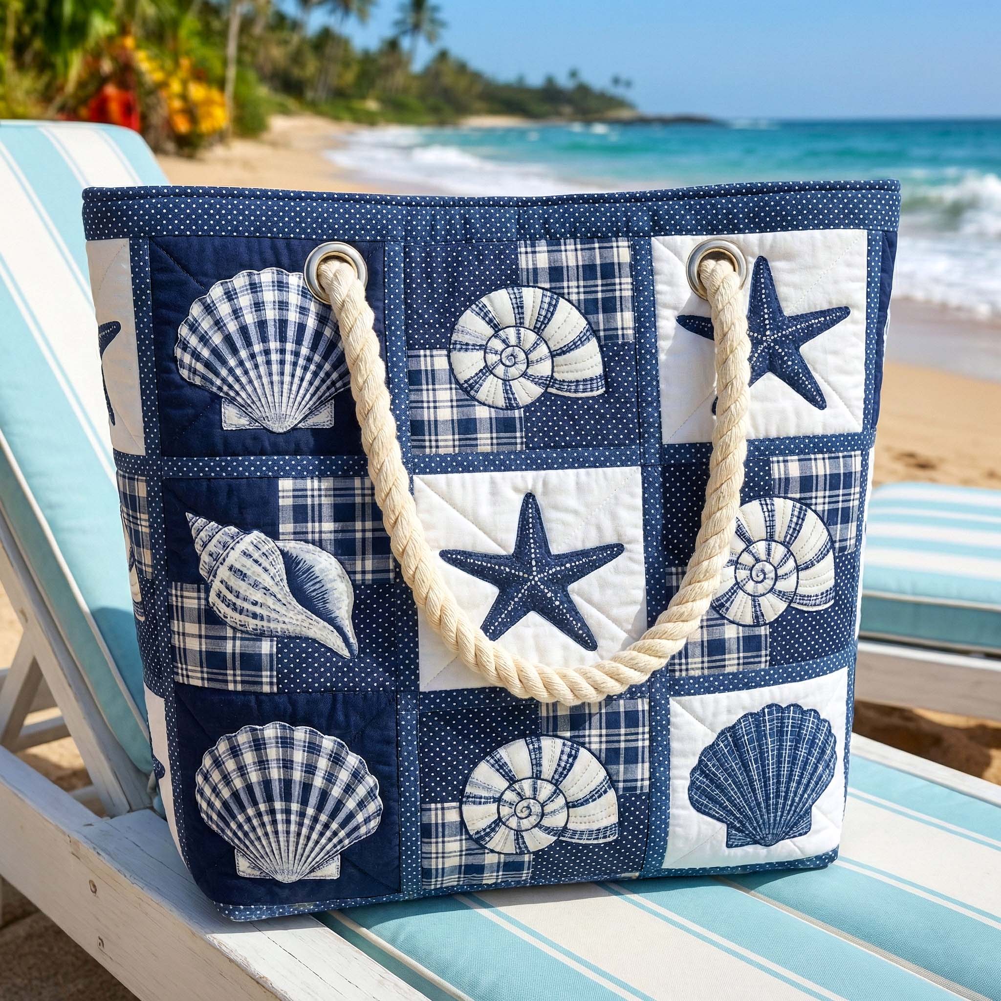 Handgefertigte Strandtasche – Stille Muscheln