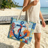 Handgefertigte Strandtasche – Maritimer Anker