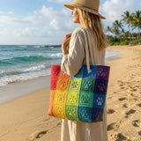 Handgefertigte Strandtasche – Pfoten im Patchwork