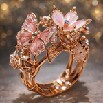 Glänzender Schmetterlingsring mit Zirkonia – Ansicht 3