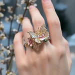 Glänzender Schmetterlingsring mit Zirkonia – Ansicht 6