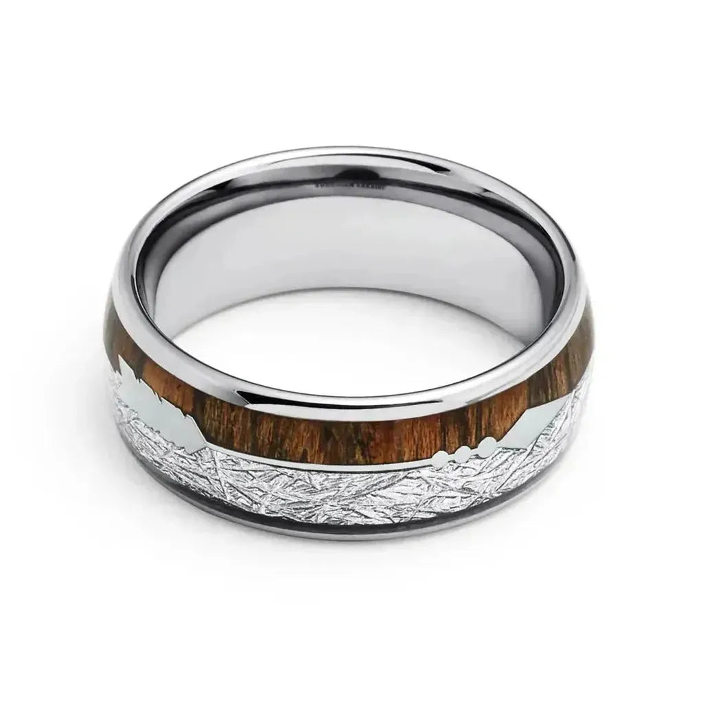 Glutholz – Ring aus Wolframkarbid – Ansicht 4