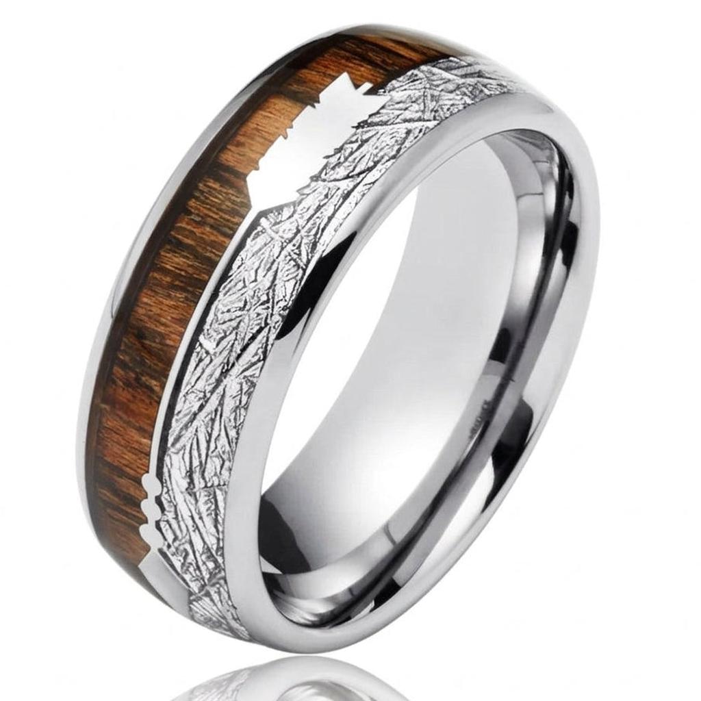 Glutholz – Ring aus Wolframkarbid