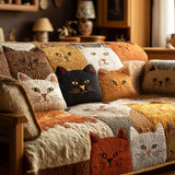 Gesteppter Sofabezug – mit goldenem Katze