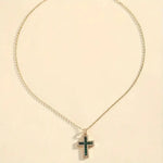 Goldkette mit smaragdgrünem Kreuz – Ansicht 3