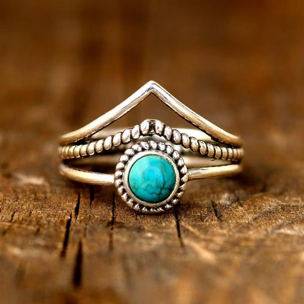 Goldring mit Türkisperlen – Ansicht 4