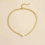 Griechische Halskette mit Perle in Gold – Ansicht 2