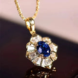 Halskette in Blau und Gold