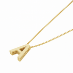 Halskette mit Initiale in Gold – Ansicht 3