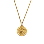 Halskette mit Kompass-Anhänger in Gold