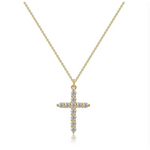 Halskette mit Kreuz und Krone mit Zirkonia – Ansicht 2