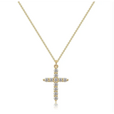 Halskette mit Kreuz und Krone mit Zirkonia – Ansicht 2