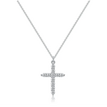 Halskette mit Kreuz und Krone mit Zirkonia – Ansicht 3