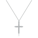 Halskette mit Kreuz und Krone mit Zirkonia – Ansicht 3