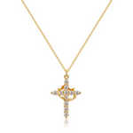 Halskette mit Kreuz und Krone mit Zirkonia – Ansicht 4
