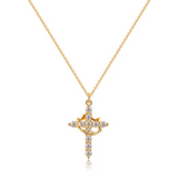 Halskette mit Kreuz und Krone mit Zirkonia – Ansicht 4