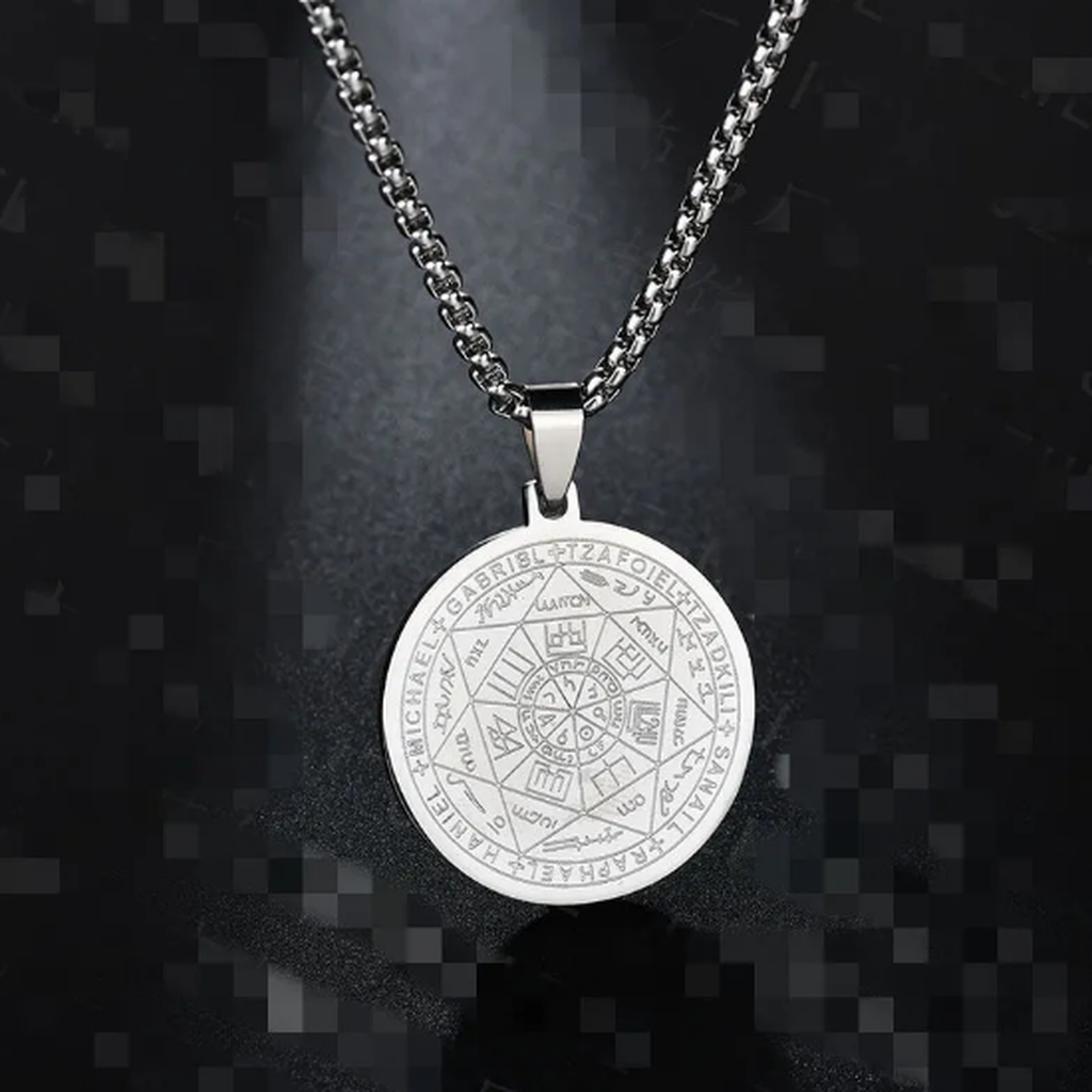 Halskette mit Medaille „Engel und sechs Sterne“ – Ansicht 4