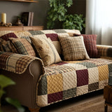 Gesteppter Sofabezug – im rustikalen Patchwork-Stil