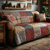 Gesteppter Sofabezug – im rustikalen Patchwork-Stil
