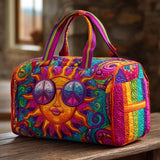 Gesteppte Reisetasche – Fröhliche Hippiesonne