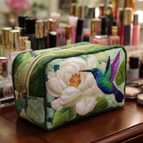 Gesteppte Kosmetiktasche mit Kolibris