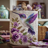Gesteppter Wäschekorb – Kolibri in Blüten
