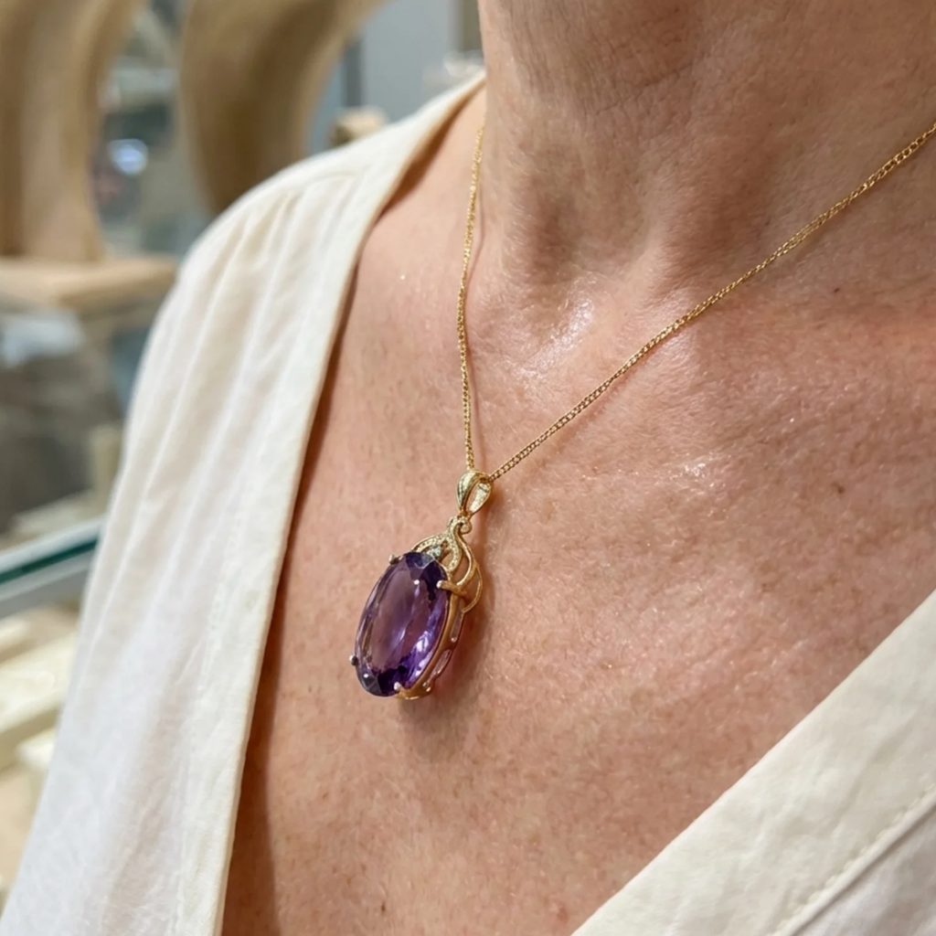Imperiale ovale Amethyst-Halskette