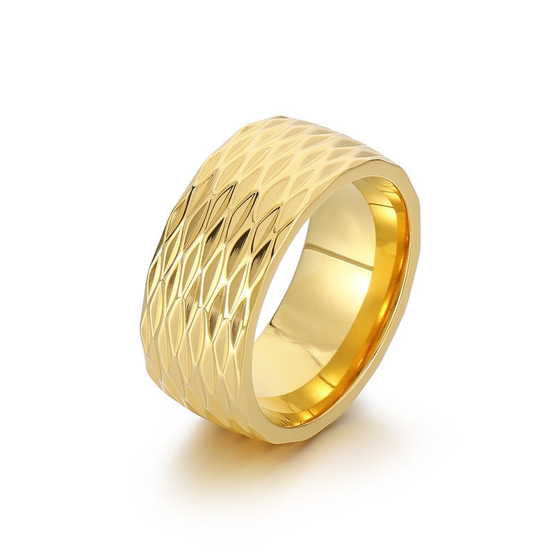 Bandring Kaelis mit Gittermuster in Weißgold – Ansicht 2
