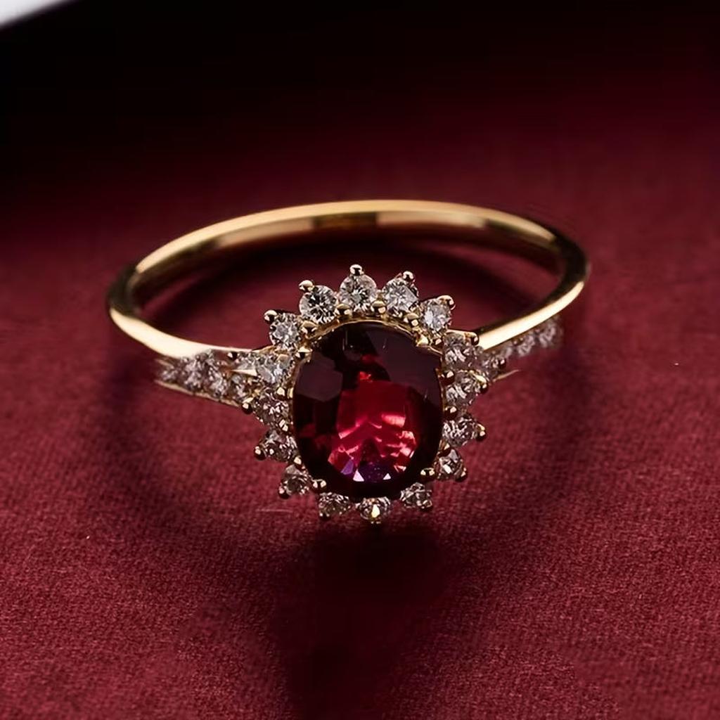 Roter Ring „Kaiserin“ in Gold
