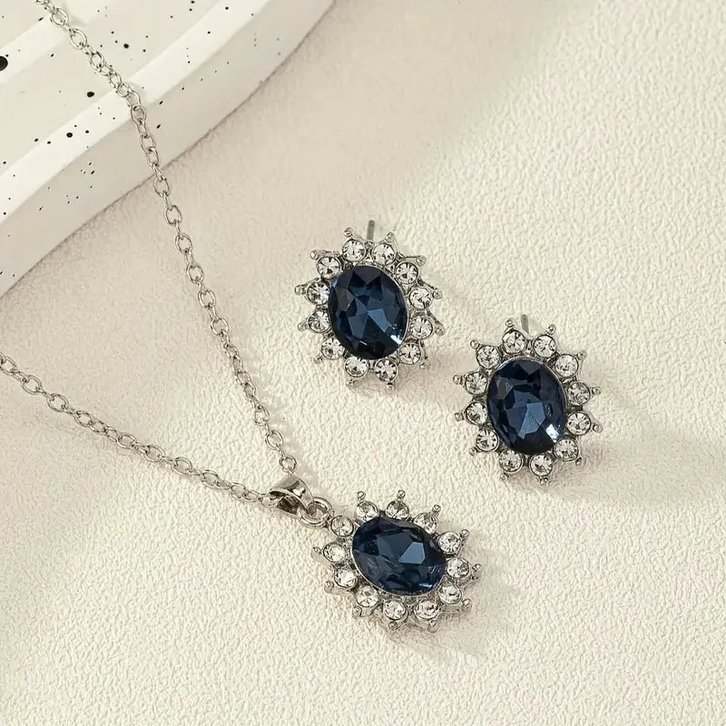 Schmuckset Katya Azuryn in Weißgold