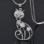 Katzen-Halskette „Liebe“ in Weißgold mit Zirkonia