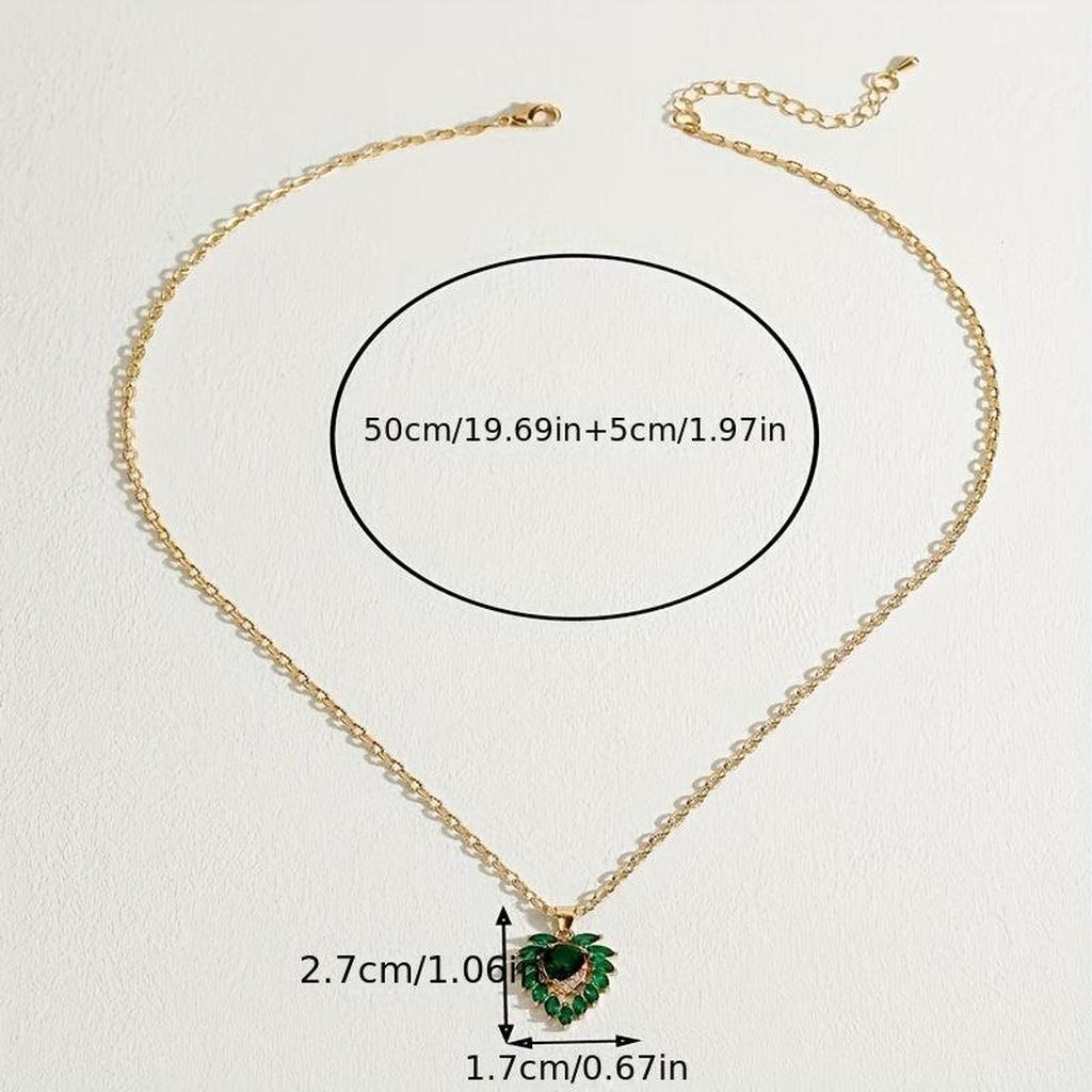 Kette Matilde mit smaragdgrünem Herz – Ansicht 5