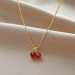 Kirschen-Halskette in Gold
