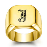 Klassischer Initialenring in Gold – Ansicht 10