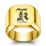 Klassischer Initialenring in Gold – Ansicht 11