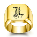 Klassischer Initialenring in Gold – Ansicht 12