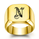 Klassischer Initialenring in Gold – Ansicht 14