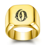 Klassischer Initialenring in Gold – Ansicht 15