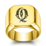 Klassischer Initialenring in Gold – Ansicht 17