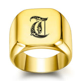 Klassischer Initialenring in Gold – Ansicht 20