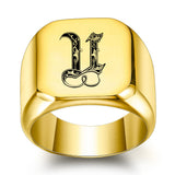 Klassischer Initialenring in Gold – Ansicht 21