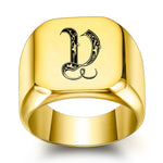 Klassischer Initialenring in Gold – Ansicht 22