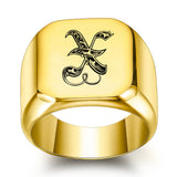 Klassischer Initialenring in Gold – Ansicht 24