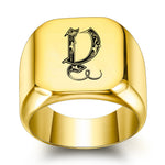 Klassischer Initialenring in Gold – Ansicht 26