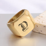 Klassischer Initialenring in Gold – Ansicht 28