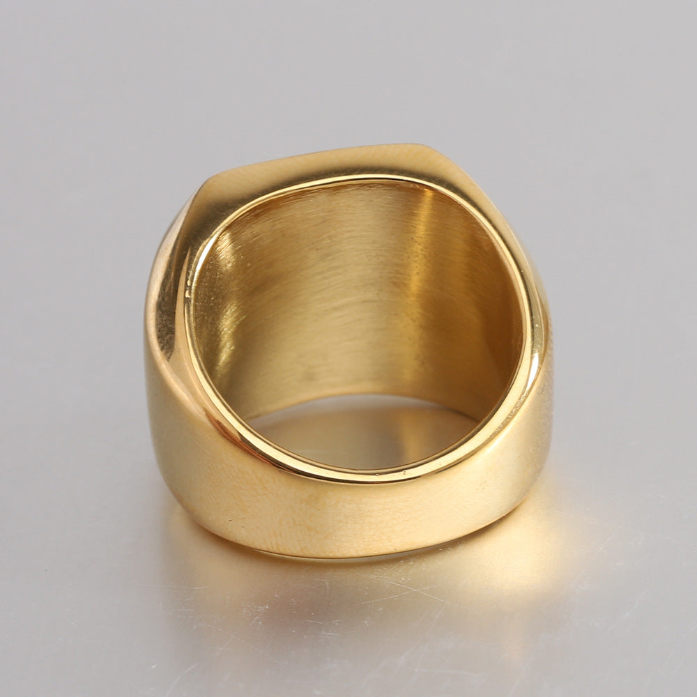 Klassischer Initialenring in Gold – Ansicht 29