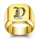 Klassischer Initialenring in Gold – Ansicht 4
